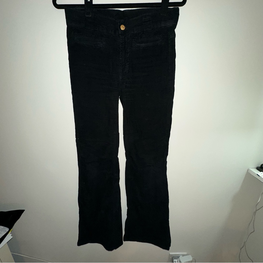 7 for all mankind black corduroy flare jeans 27